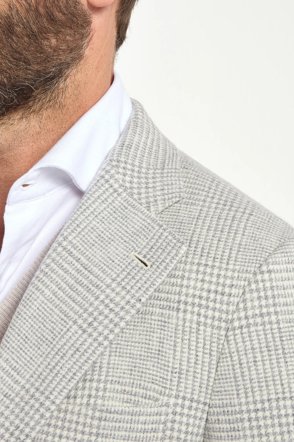 Light grey Prince of Wales jacket - Made in Italy