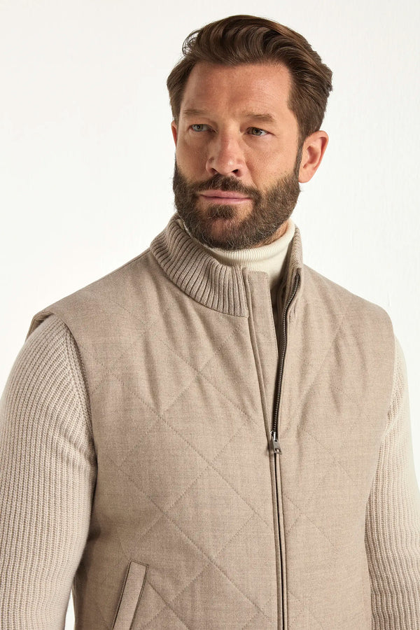 Beige quilted vest - Made in Italy