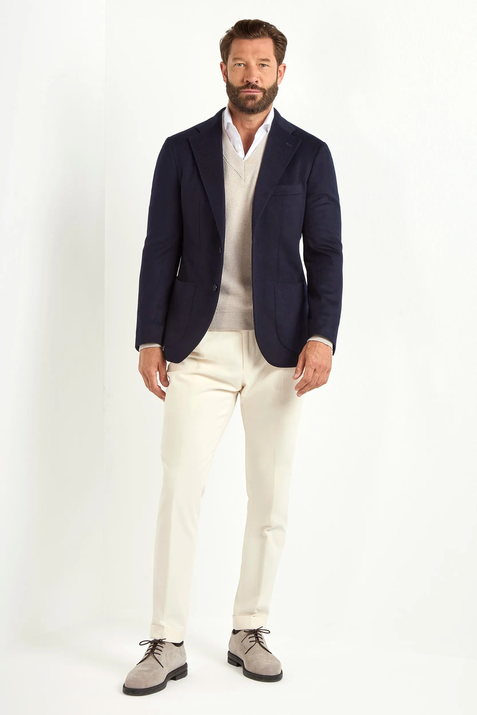 Blue jacket in cashmere - Made in Italy Blue jacket in cashmere - Made in Italy