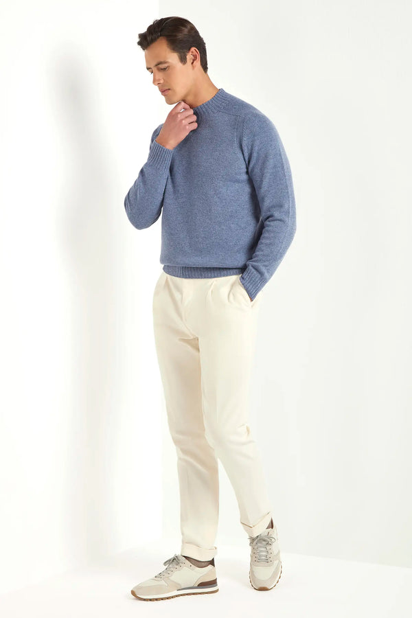 Light blue mock neck - Made in Italy