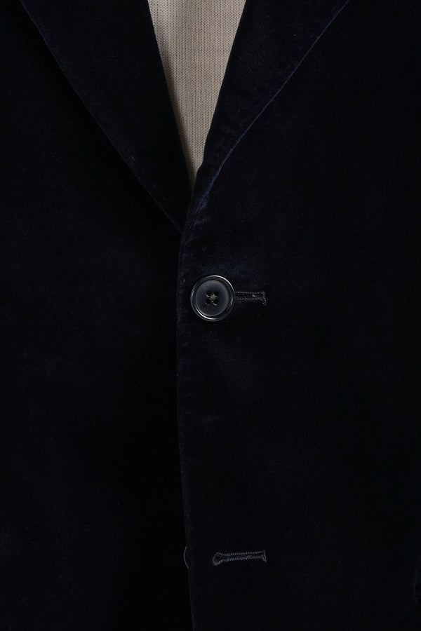 Navy blue velvet jacket - Made in Italy