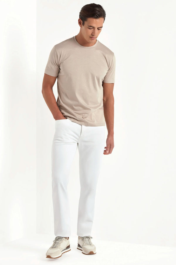 Taupe jersey t-shirt - Made in Italy