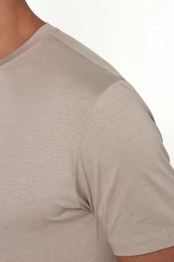 Taupe jersey t-shirt - Made in Italy
