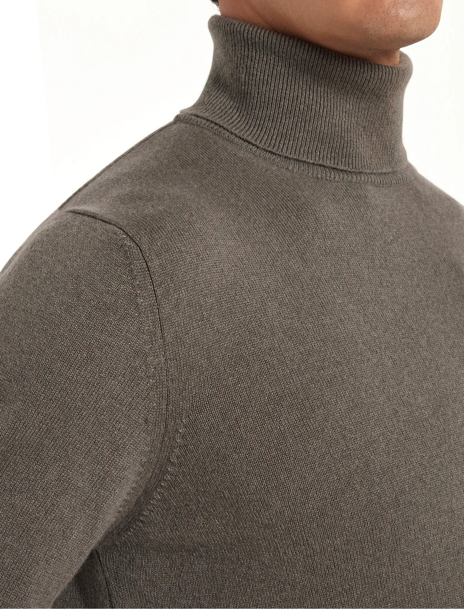 Dark taupe cashmere turtleneck – Made in italy