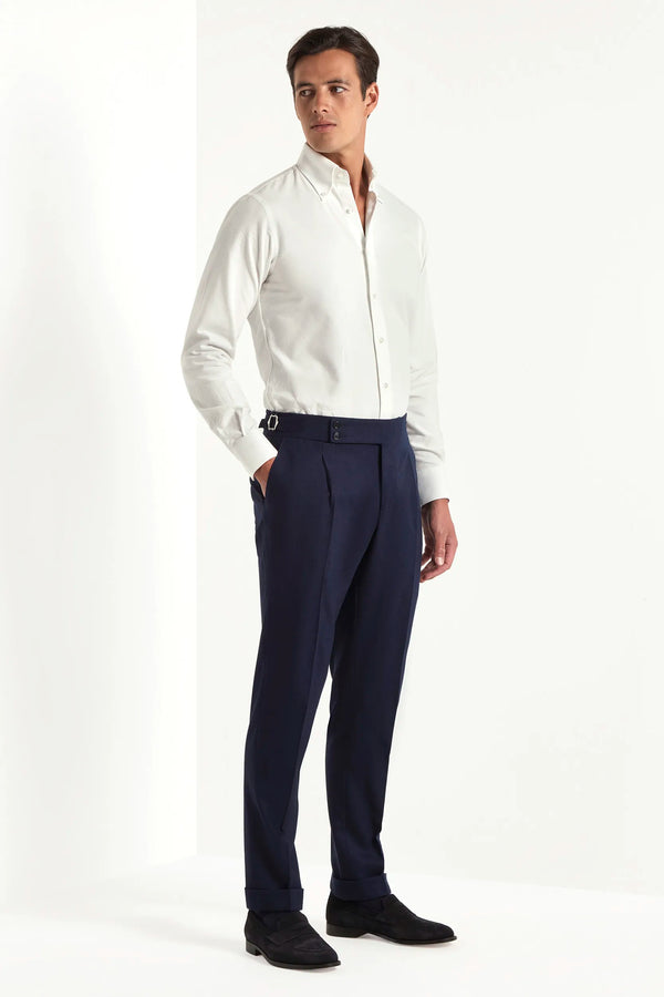 Pantalone blu Soragna in flanella - Made in Italy