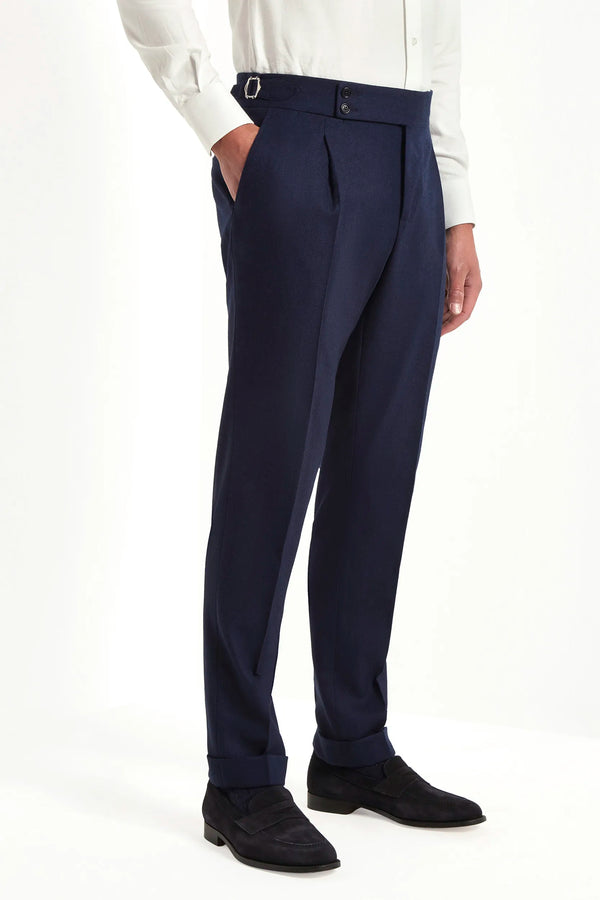 Pantalone blu Soragna in flanella - Made in Italy
