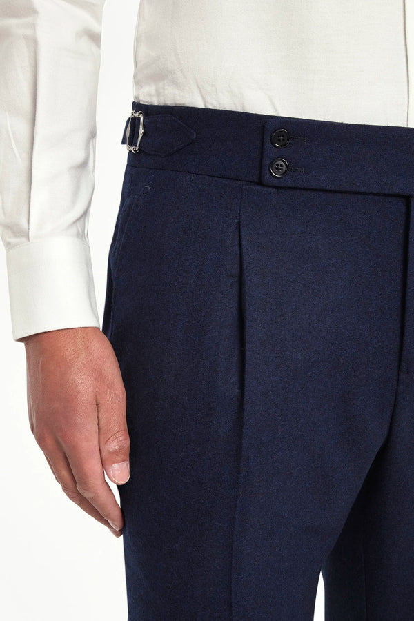 Pantalone blu Soragna in flanella - Made in Italy