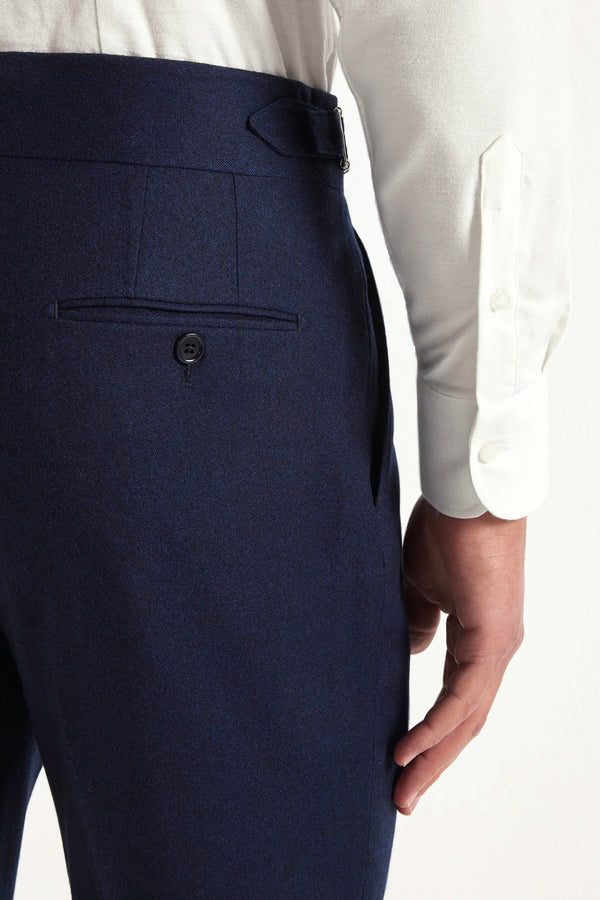 Pantalone blu Soragna in flanella - Made in Italy