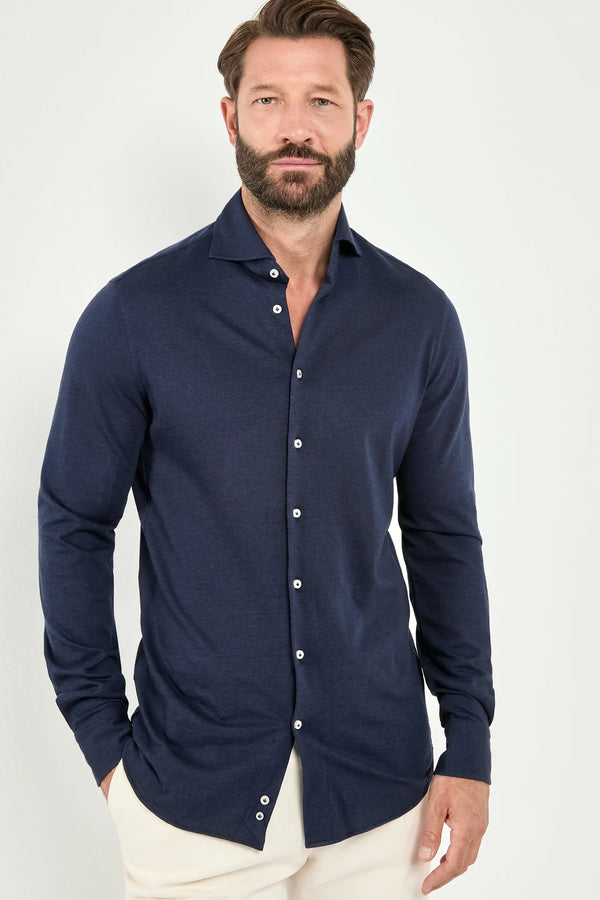 Blue jersey shirt - Made in Italy