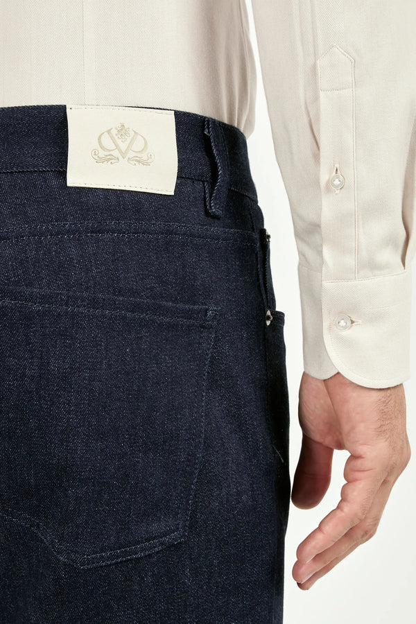 Raw cotton and cashmere jeans - Made in Italy