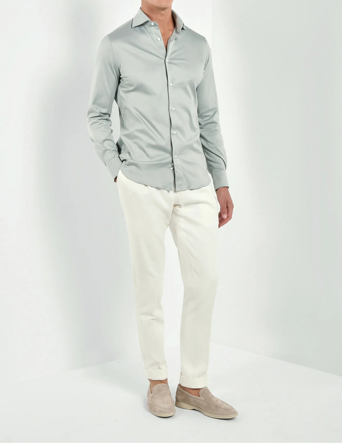 light sage cotton shirt, men's sage shirt, italian mercerized shirt, sage dress shirt, luxury men's shirt, elegant men's shirt, refined cotton shirt, tailored sage shirt, premium italian shirt, sophisticated men's shirt, timeless italian shirt, upscale men's shirt, classic sage shirt, italian craftsmanship shirt, premium mercerized cotton shirt, refined italian shirt