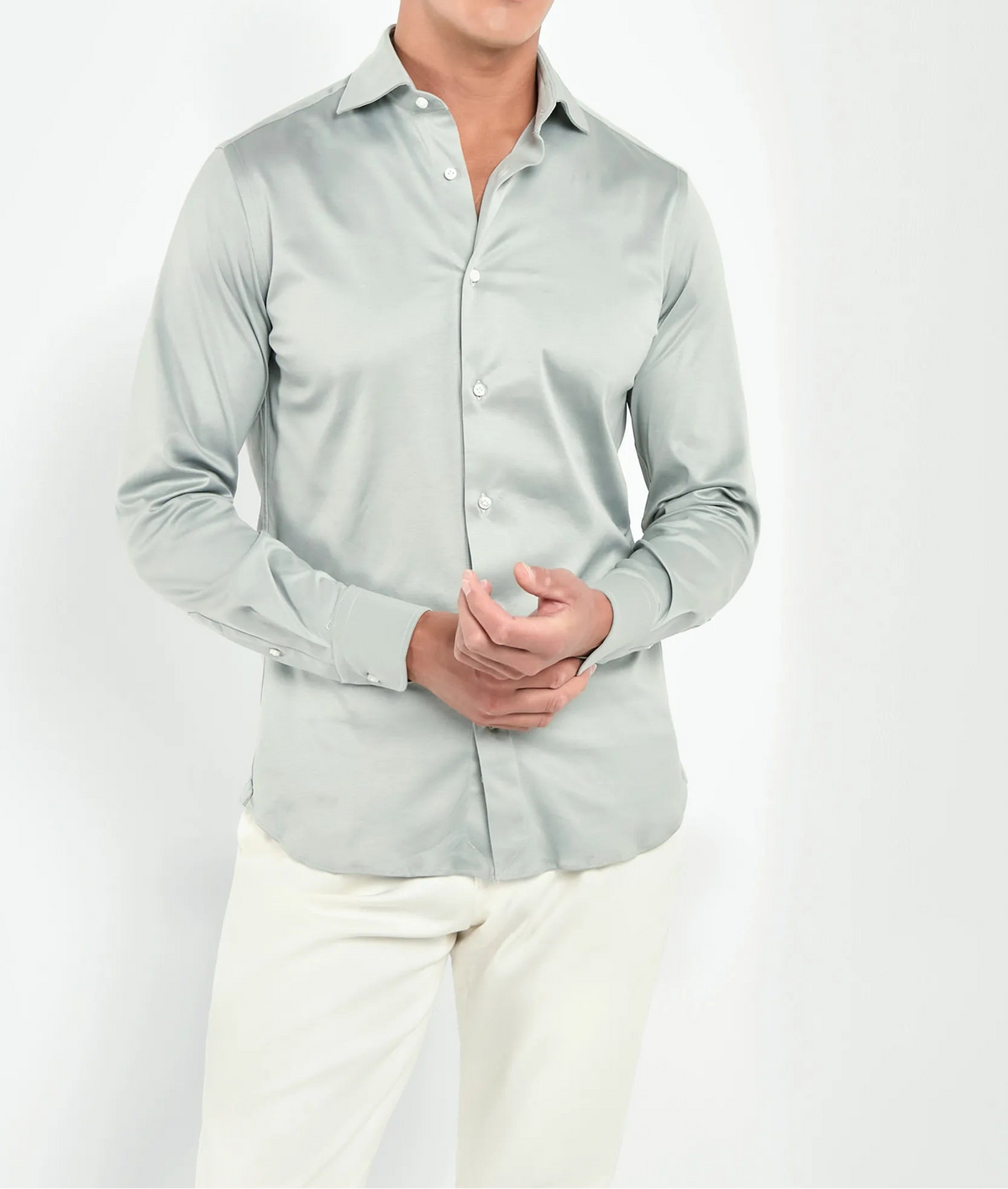 light sage cotton shirt, men's sage shirt, italian mercerized shirt, sage dress shirt, luxury men's shirt, elegant men's shirt, refined cotton shirt, tailored sage shirt, premium italian shirt, sophisticated men's shirt, timeless italian shirt, upscale men's shirt, classic sage shirt, italian craftsmanship shirt, premium mercerized cotton shirt, refined italian shirt
