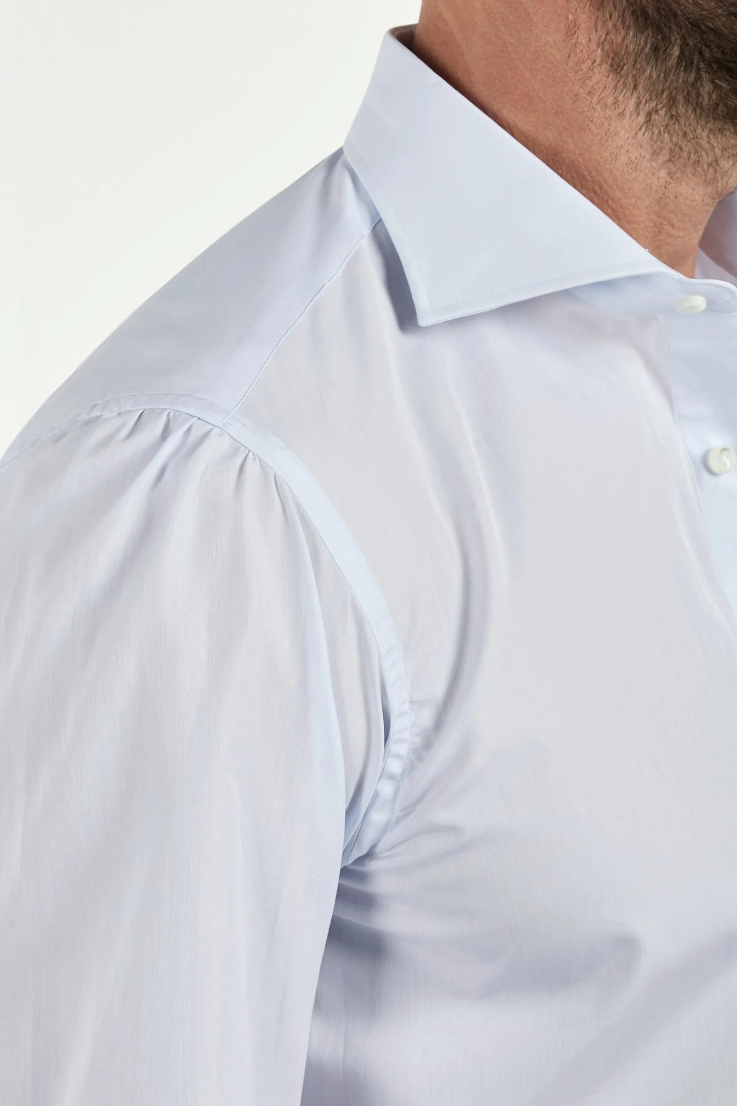 Chemise Sartoriale haut de gamme en coton bleu clair - Made in Italy