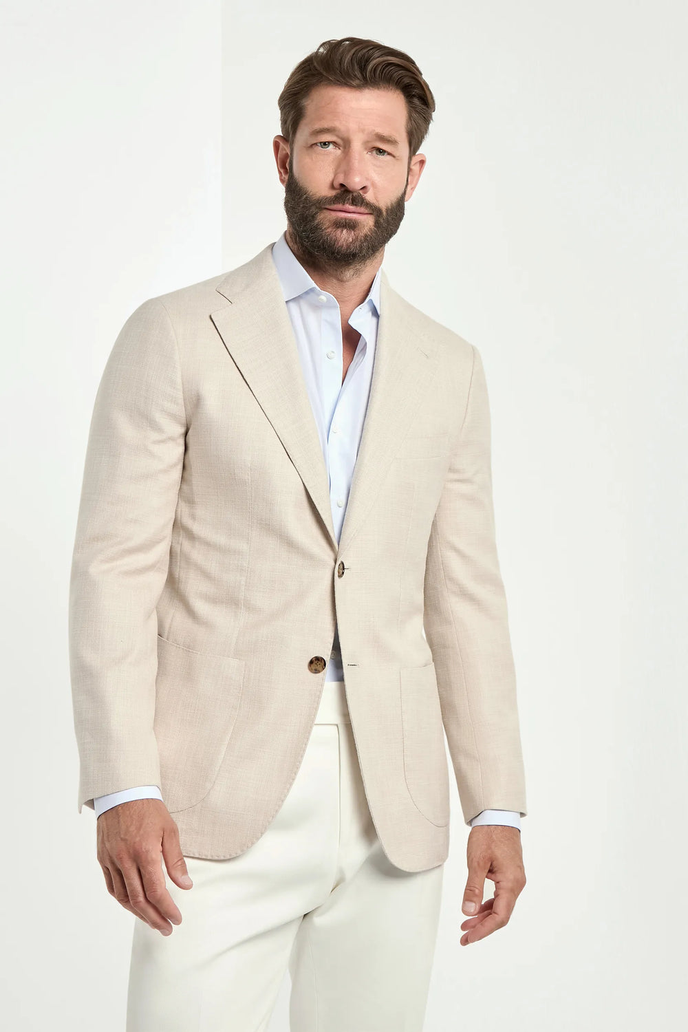 Giacca beige in cotone e seta - Made in Italy