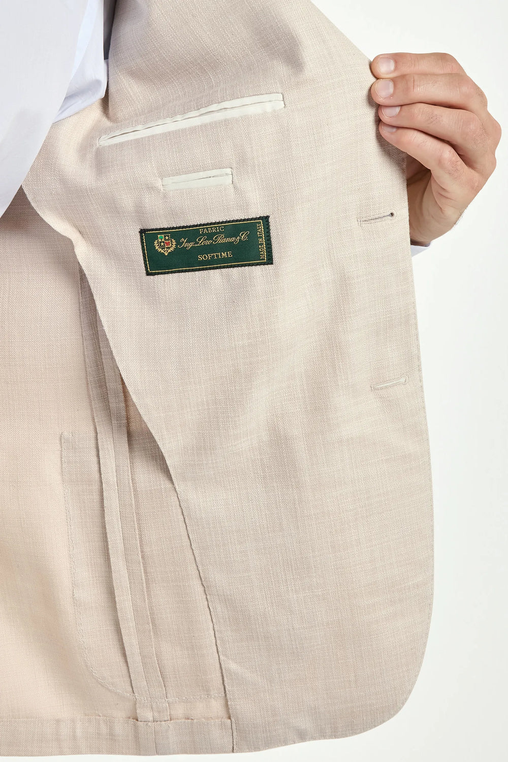 Giacca beige in cotone e seta - Made in Italy