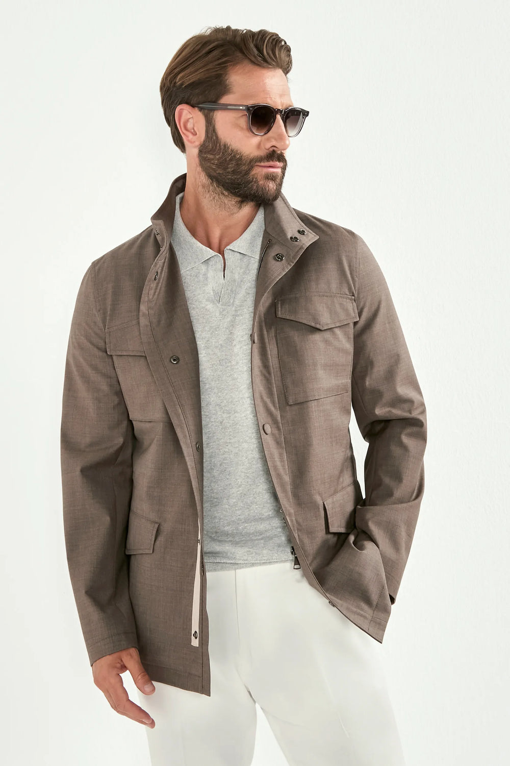 tobacco field jacket, men's tobacco jacket, italian field jacket, brown field jacket, luxury men's outerwear, elegant men's jacket, refined field jacket, tailored tobacco jacket, premium italian outerwear, sophisticated men's jacket, timeless italian jacket, upscale men's field jacket, classic tobacco jacket, italian craftsmanship jacket, premium men's outerwear, refined italian field jacket