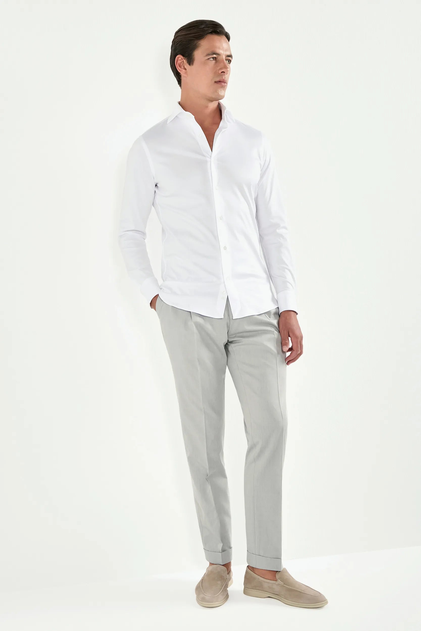 white cotton shirt, men's white shirt, italian mercerized shirt, white dress shirt, luxury men's shirt, elegant men's shirt, refined cotton shirt, tailored white shirt, premium italian shirt, sophisticated men's shirt, timeless italian shirt, upscale men's shirt, classic white shirt, italian craftsmanship shirt, premium mercerized cotton shirt, refined italian shirt