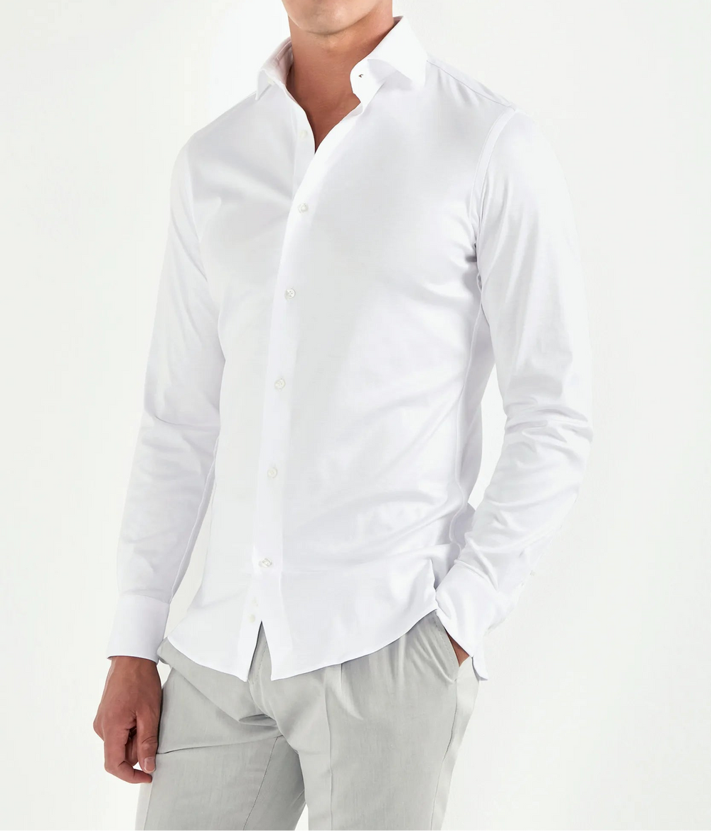 white cotton dress shirt The Black Tux Stretch Shirt-Classic In A thoughtfully crafted collection of classic menswear Wrinkle-Resistant Twill White Dress Shirt