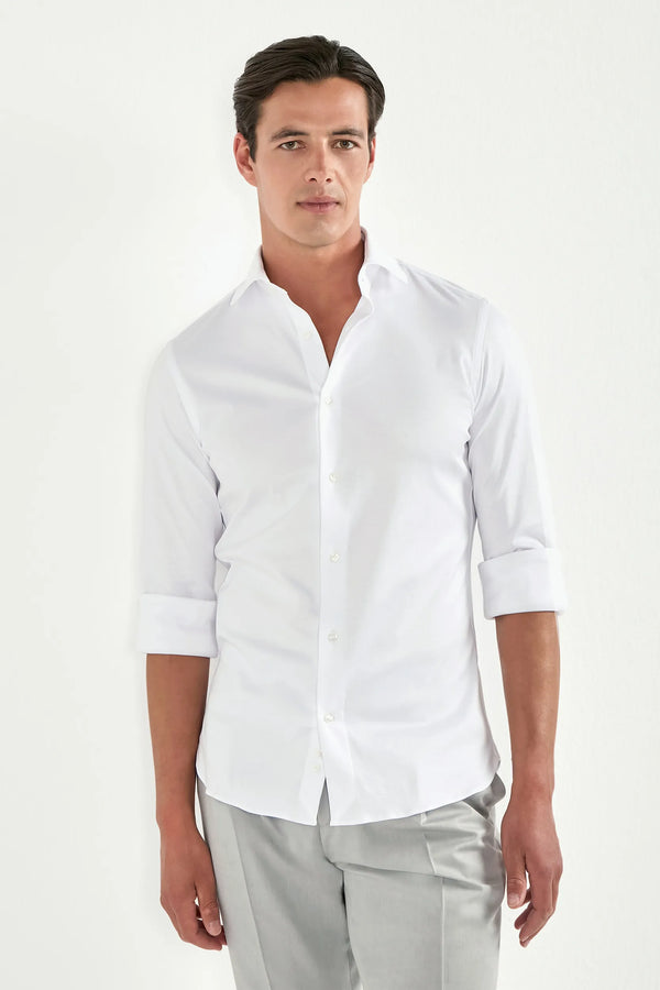 white cotton shirt, men's white shirt, italian mercerized shirt, white dress shirt, luxury men's shirt, elegant men's shirt, refined cotton shirt, tailored white shirt, premium italian shirt, sophisticated men's shirt, timeless italian shirt, upscale men's shirt, classic white shirt, italian craftsmanship shirt, premium mercerized cotton shirt, refined italian shirt