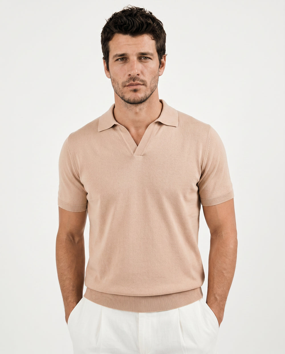 Pini Parma Men Italy peach polo casual