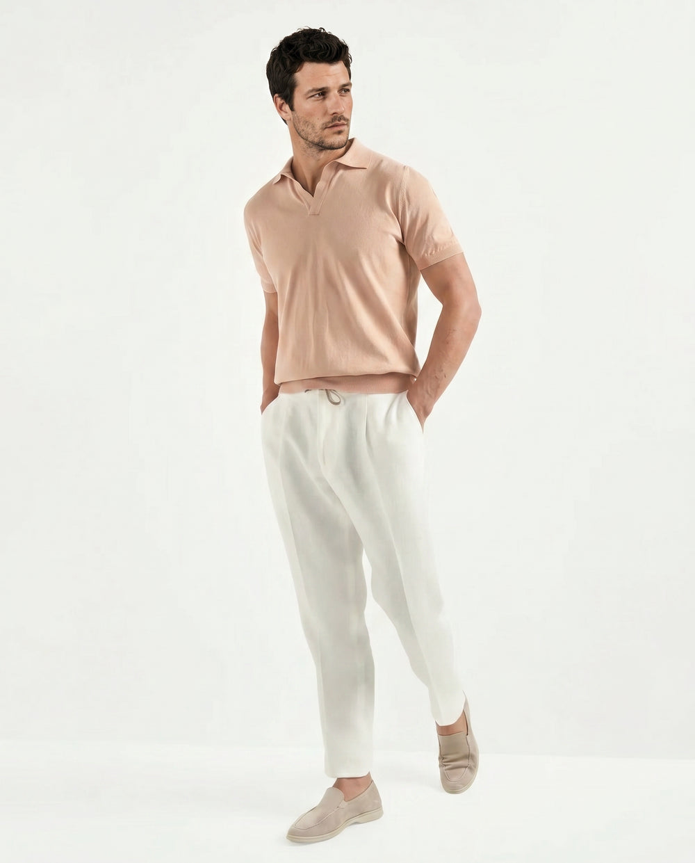 Pini Parma Men Italy peach polo casual