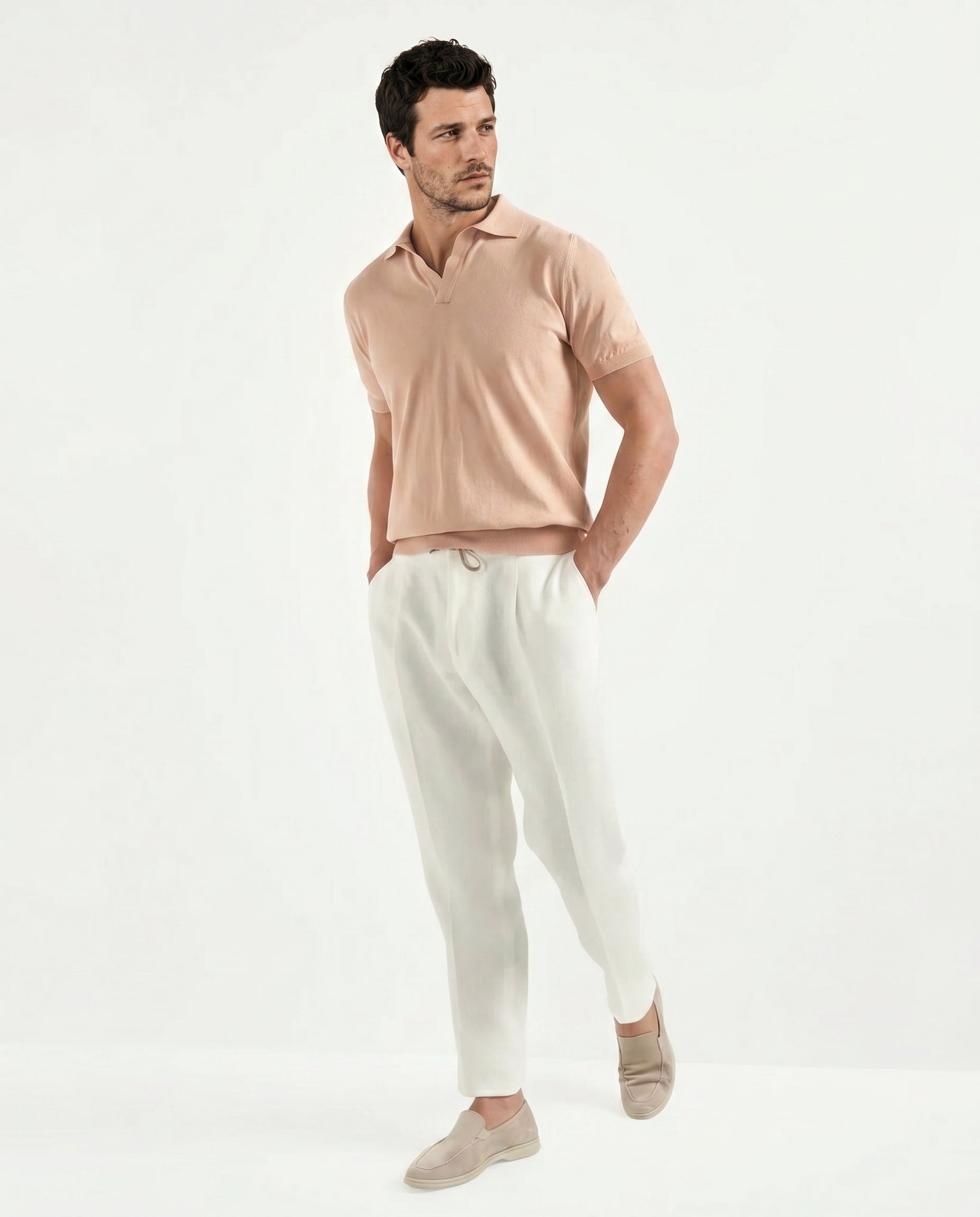 Pini Parma Men Italy peach polo casual