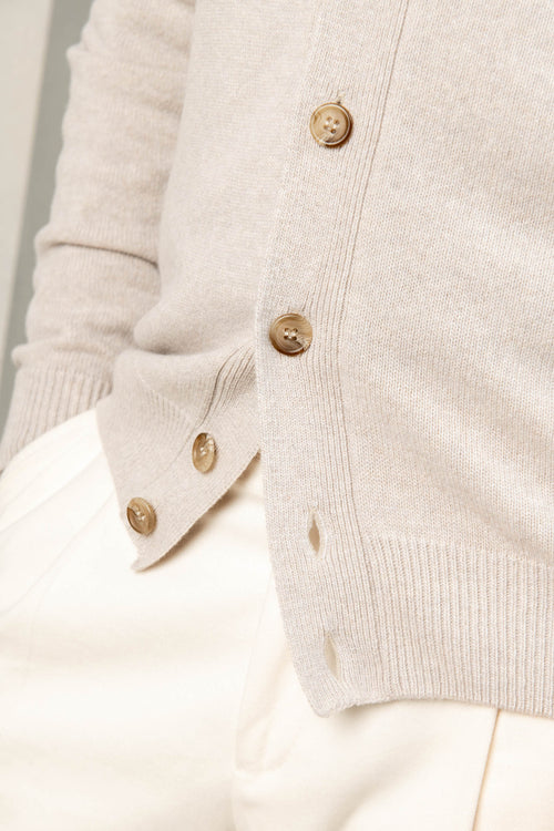 BEIGE CARDIGAN | Made in Italy | Pini Parma