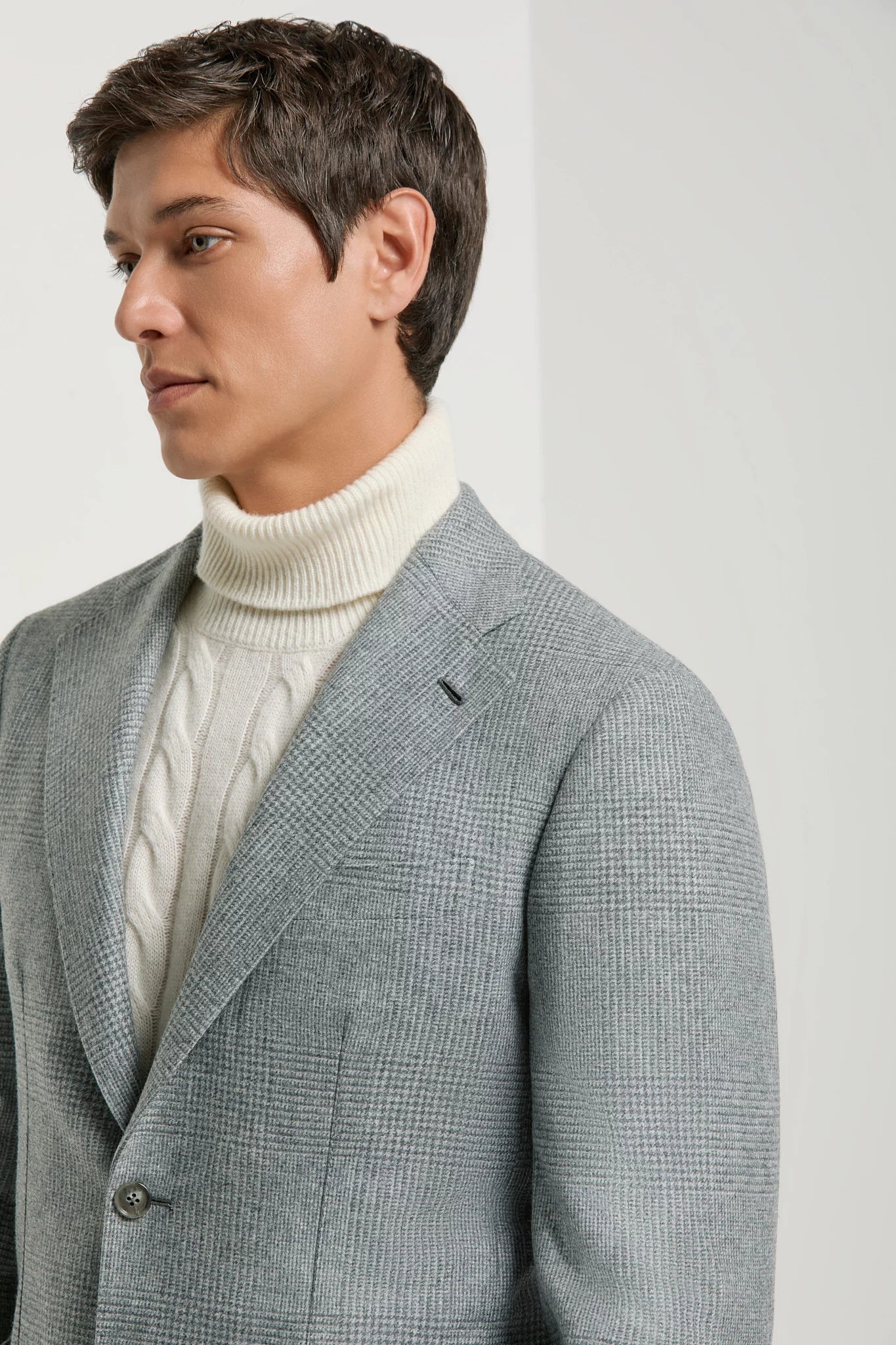 Sky grey Prince of Wales jacket - Made in Italy