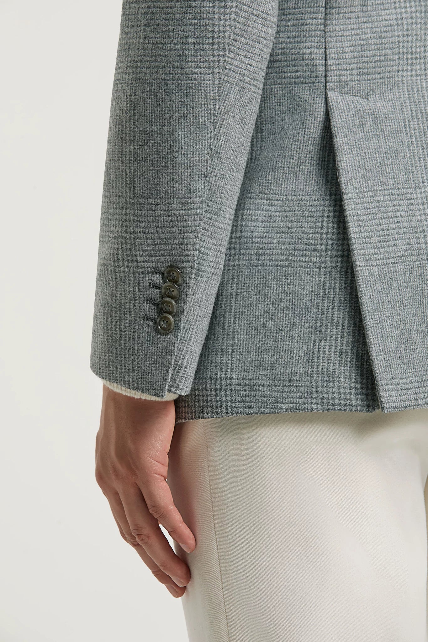 Sky grey Prince of Wales jacket - Made in Italy