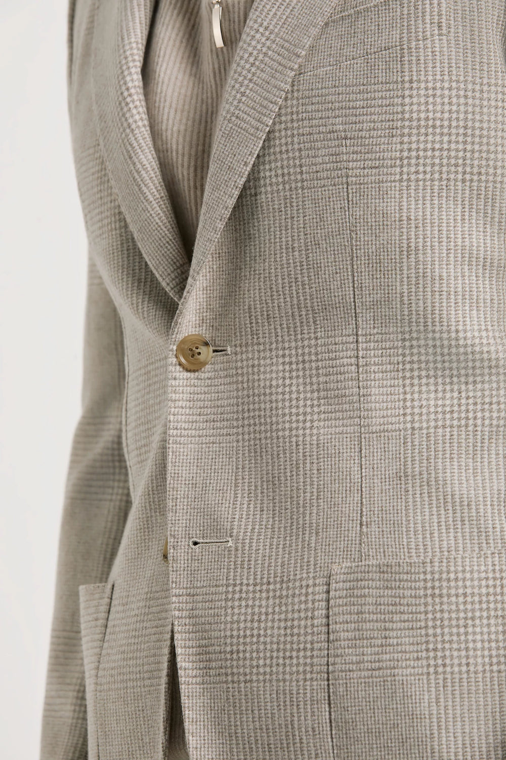 Beige Prince of Wales jacket - Made in Italy