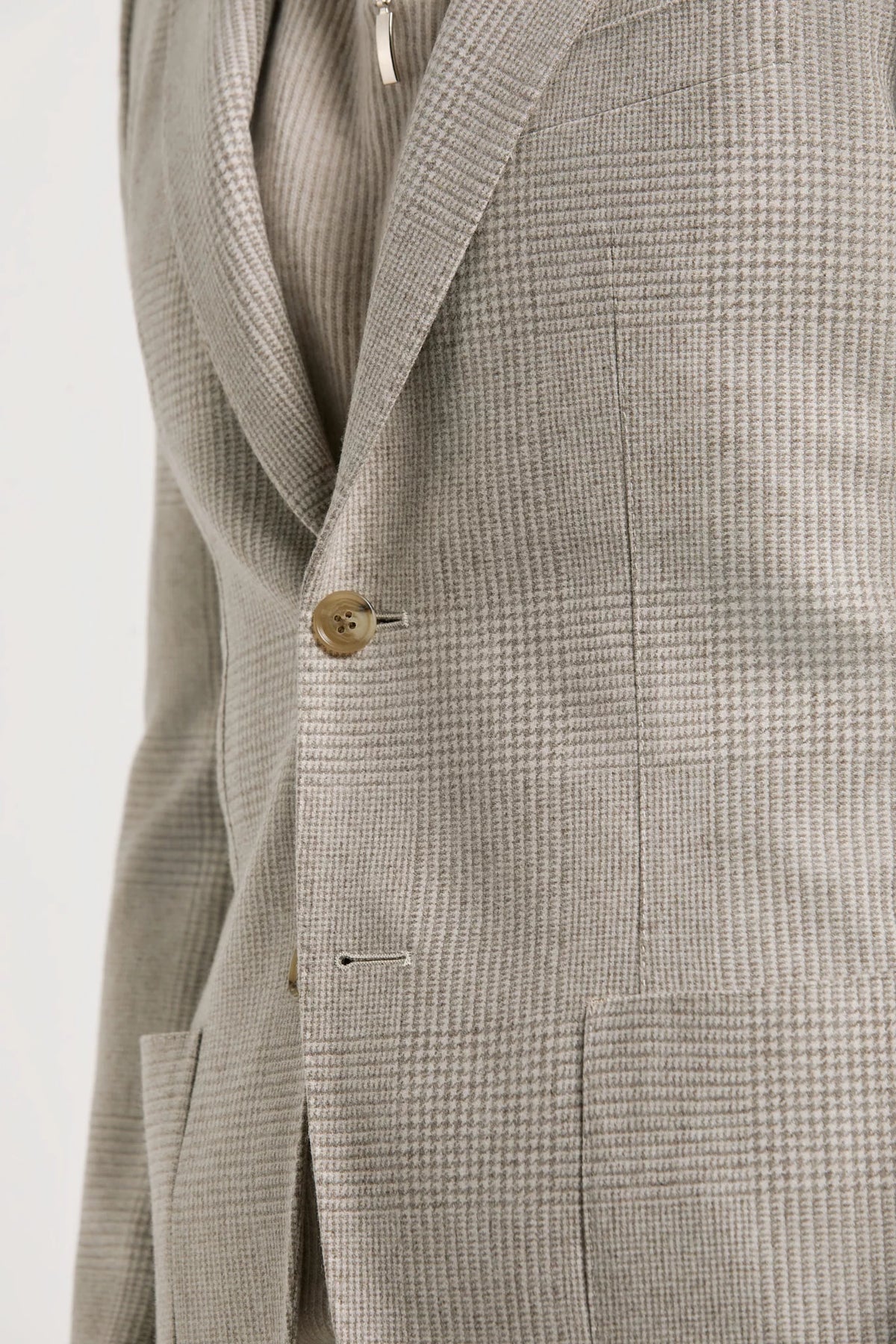 Beige Prince of Wales jacket - Made in Italy
