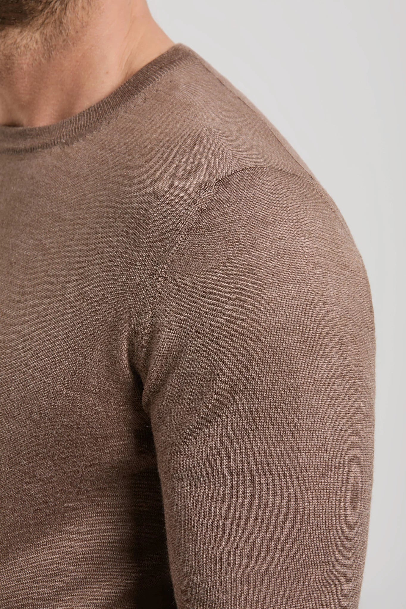 Girocollo tortora in cashmere – Made in Italy