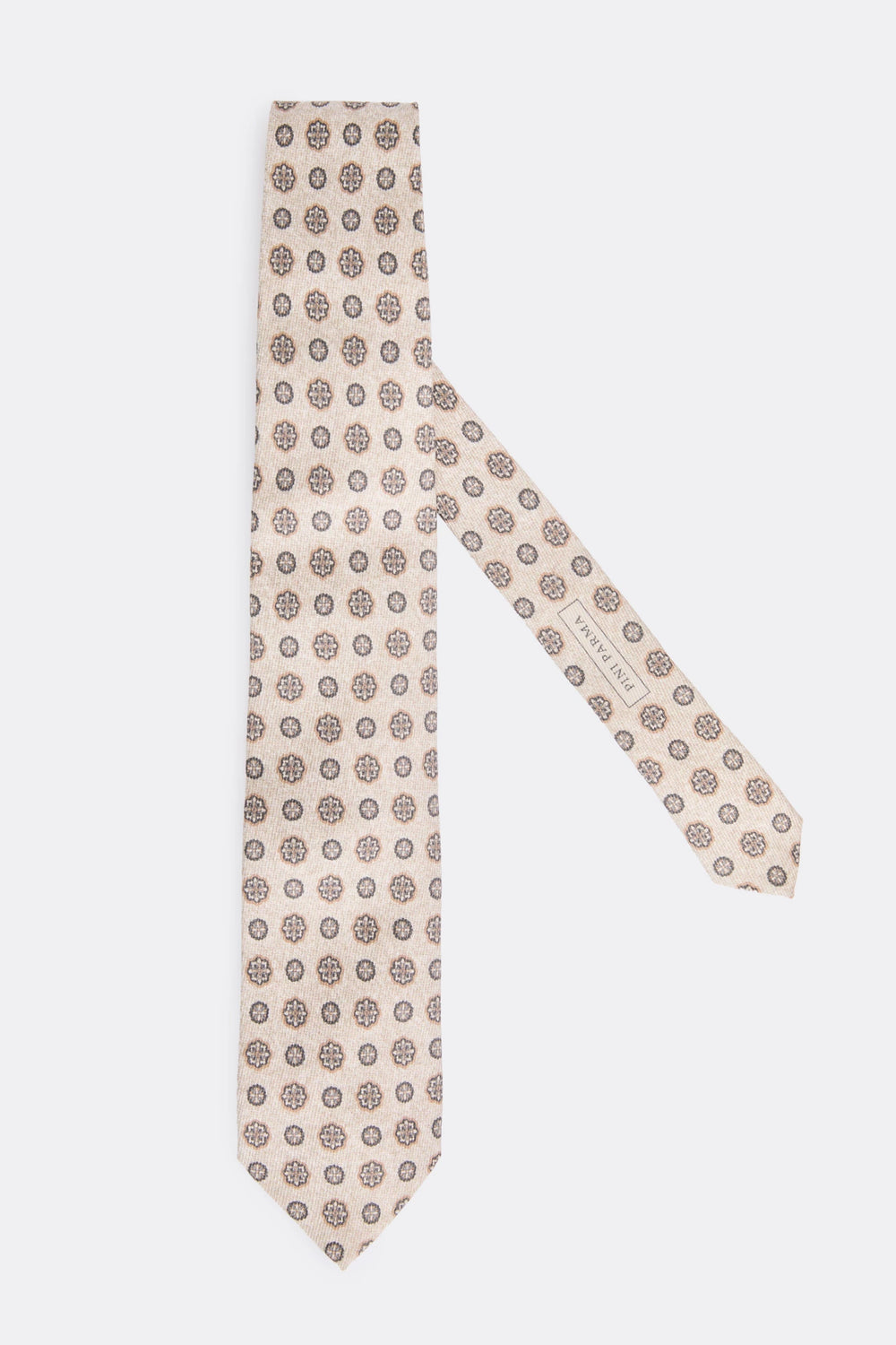 Cream floral tie - Made in Italy