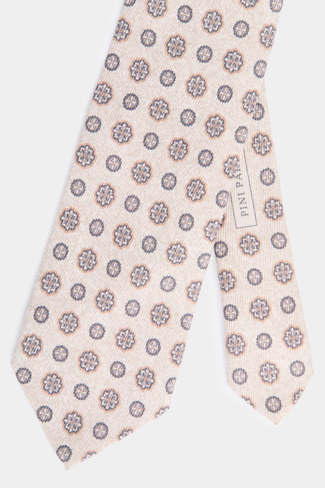 Cream floral tie - Made in Italy