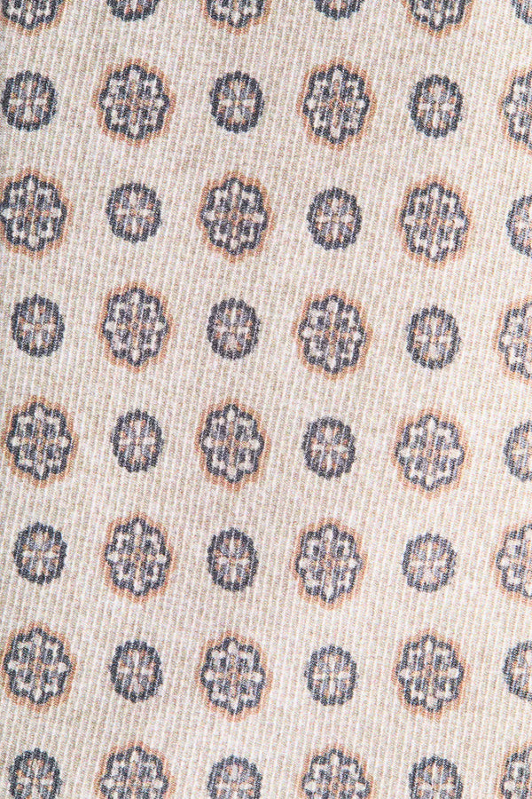 Cream floral tie - Made in Italy