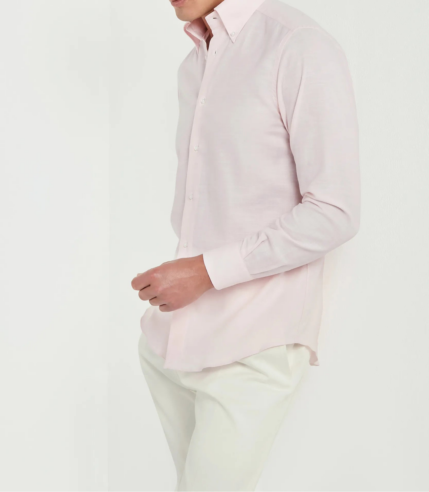 Pini Parma men made in italy pink chambray button down shirt 