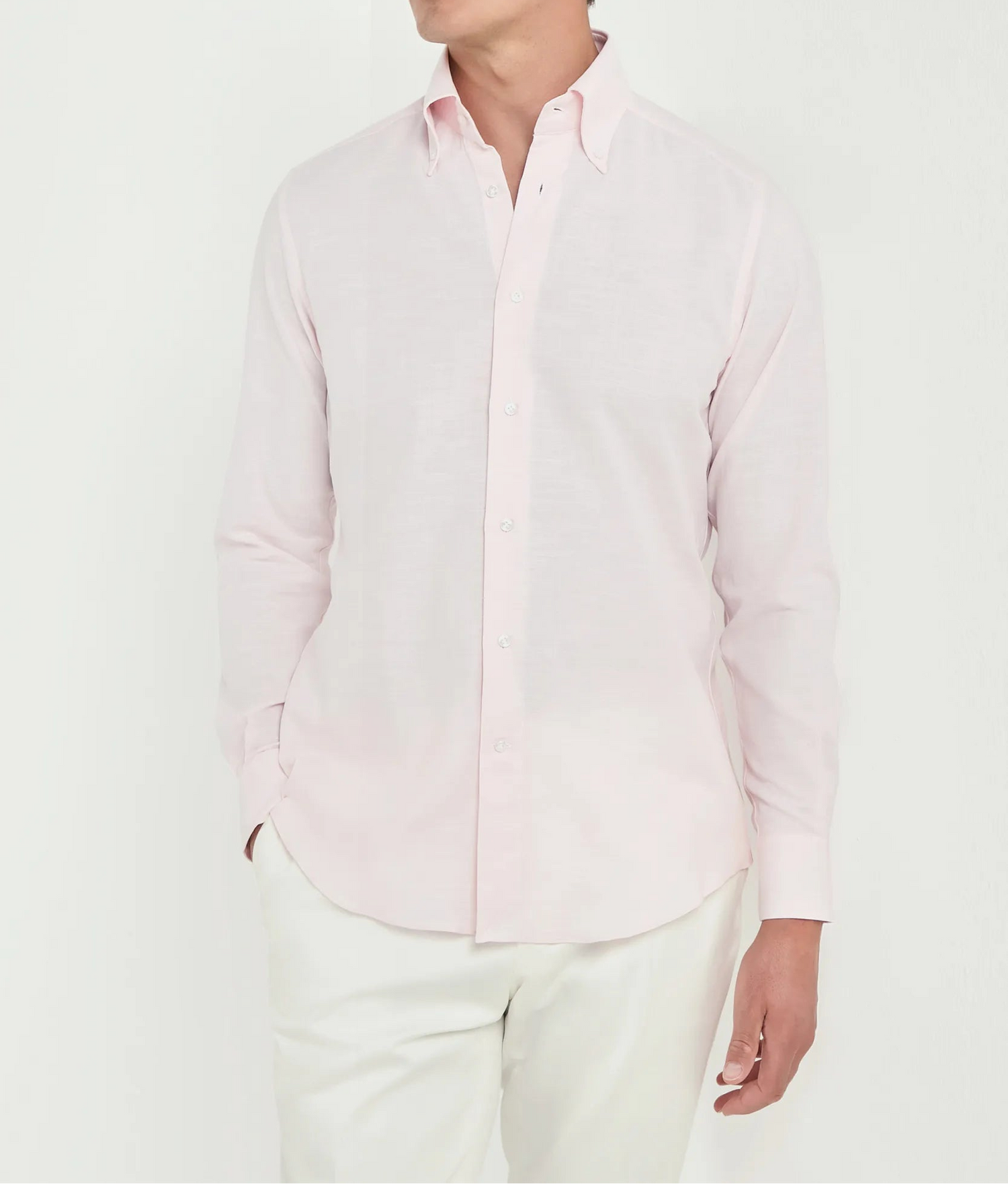 Pini Parma men made in italy pink chambray button down shirt 