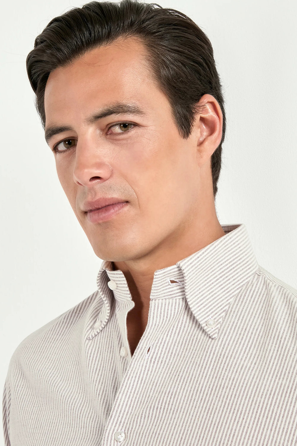 plum striped shirt, men's striped button down, italian brushed cotton shirt, plum button down shirt, luxury men's shirt, elegant men's shirt, refined striped shirt, tailored plum shirt, premium italian shirt, sophisticated men's button down, timeless italian shirt, upscale men's shirt, classic striped shirt, italian craftsmanship shirt, premium men's brushed cotton shirt, refined italian striped shirt