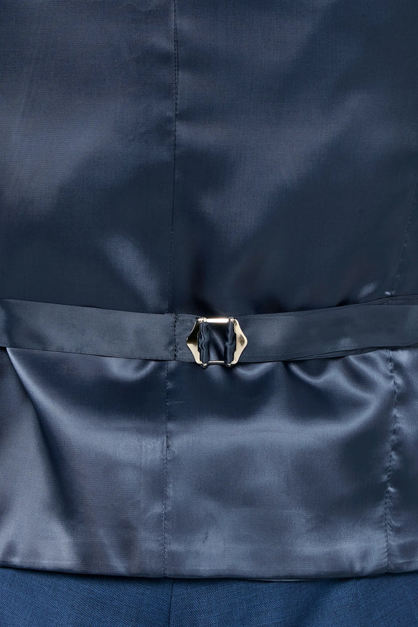 Men Pini Parma blue double breasted suit made in italy in wool from Tallia Di Delfino “Napoli”