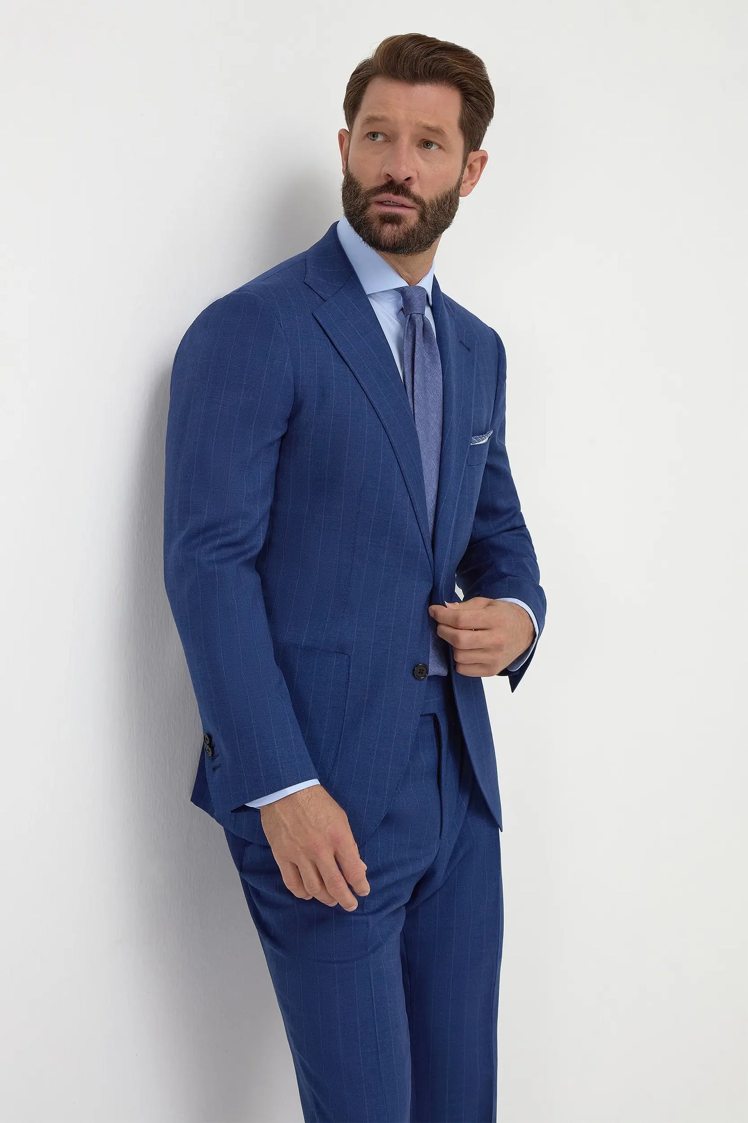 Royal blue striped suit