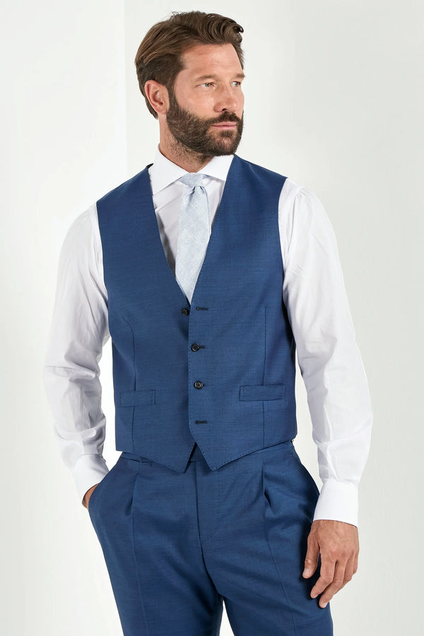 Royal blue waistcoat - Made in Italy