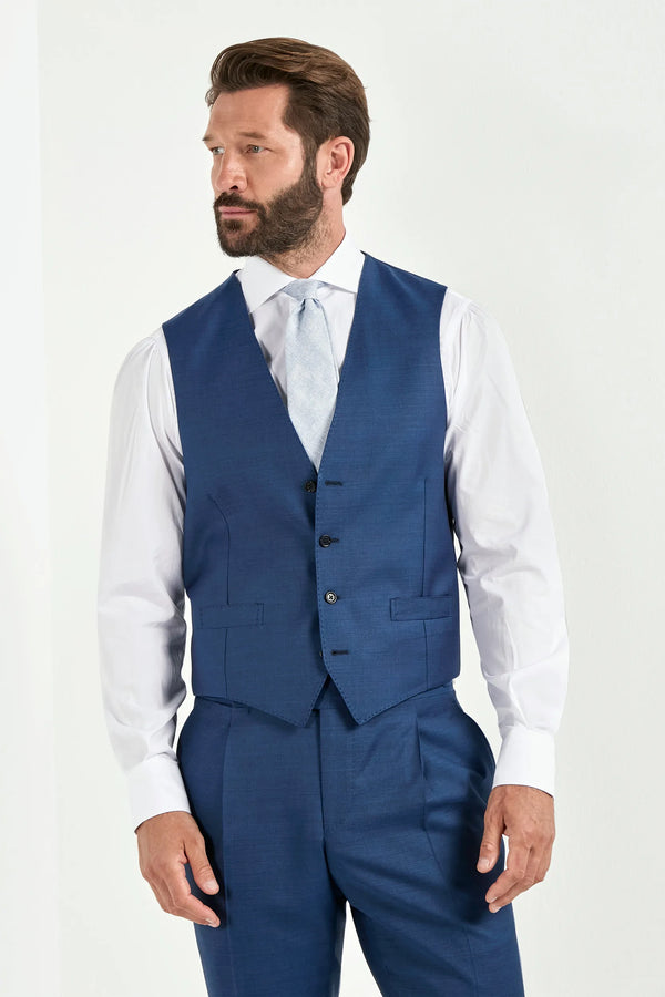 Royal blue waistcoat - Made in Italy