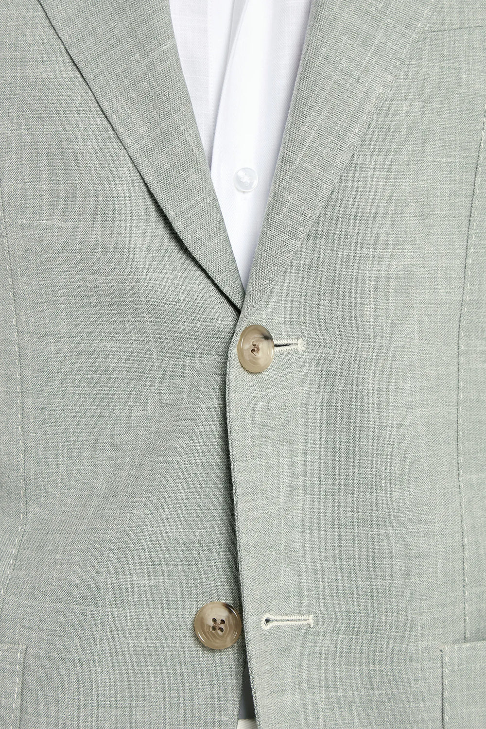 Giacca in lana, seta e lino salvia - Made in Italy