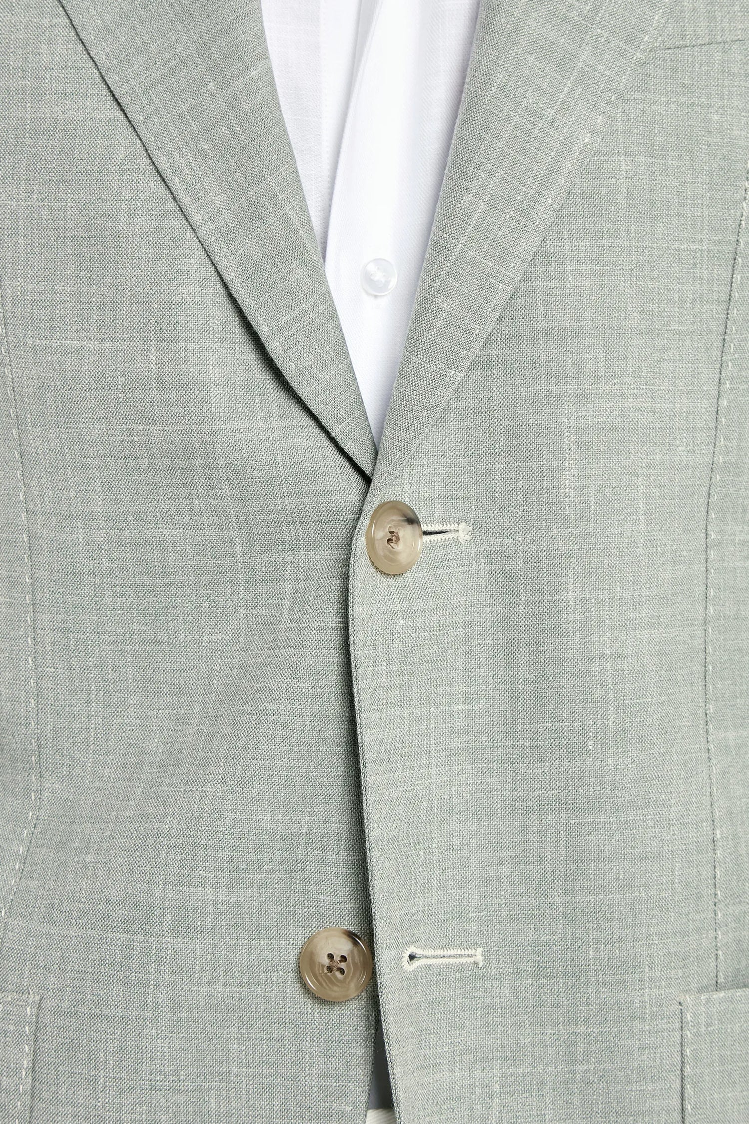 Veste en laine, soie et lin Sauge - Made in Italy