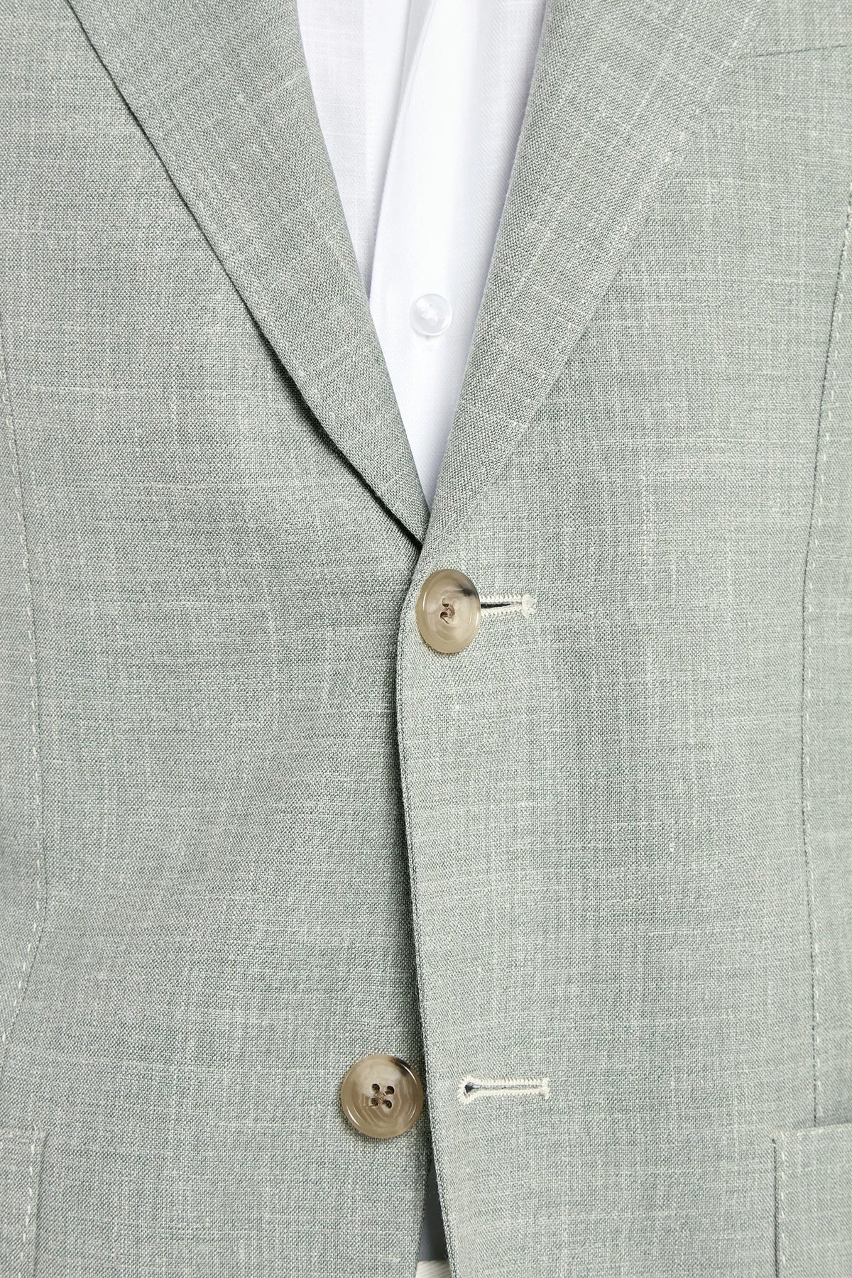 Giacca in lana seta e lino Salvia - Made in Italy