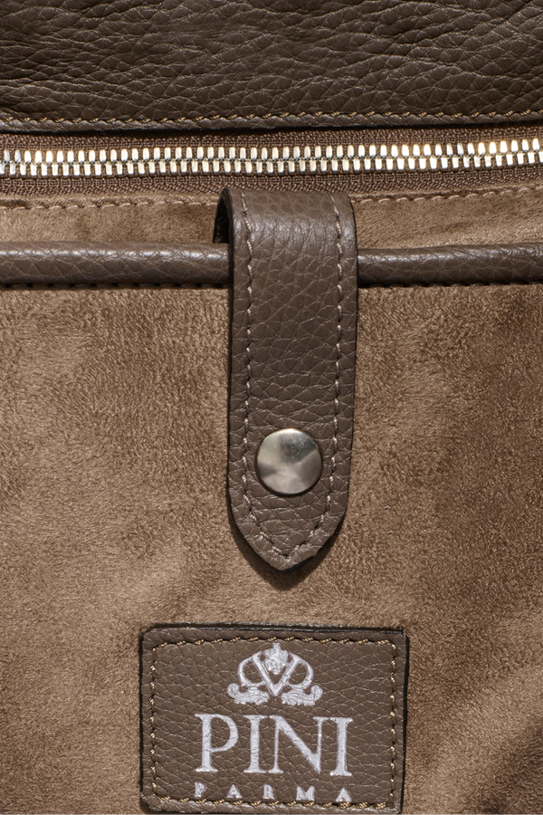 Sand canvas & leather backpack - Made in Italy