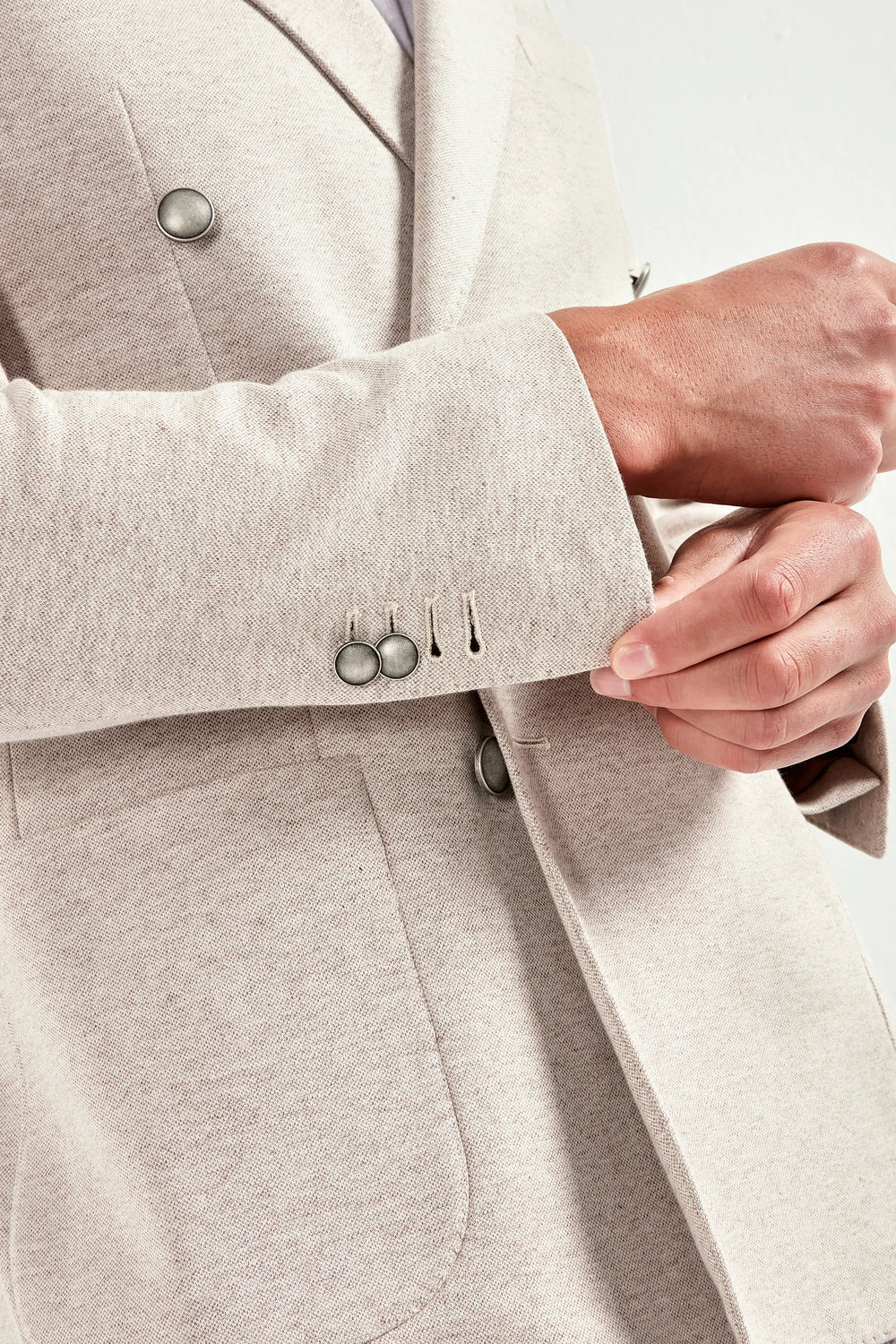 sand jersey jacket, men's sand blazer, italian jersey jacket, sand double breasted jacket, luxury men's blazer, elegant men's jacket, refined jersey blazer, tailored sand jacket, premium italian jacket, sophisticated men's blazer, timeless italian jacket, upscale men's jersey blazer, classic sand jacket, italian craftsmanship jacket, premium men's double breasted jacket, refined italian jersey jacket