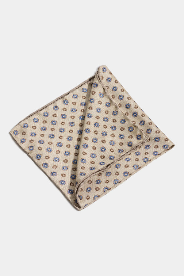 Folded fabric with floral pattern on a white background
