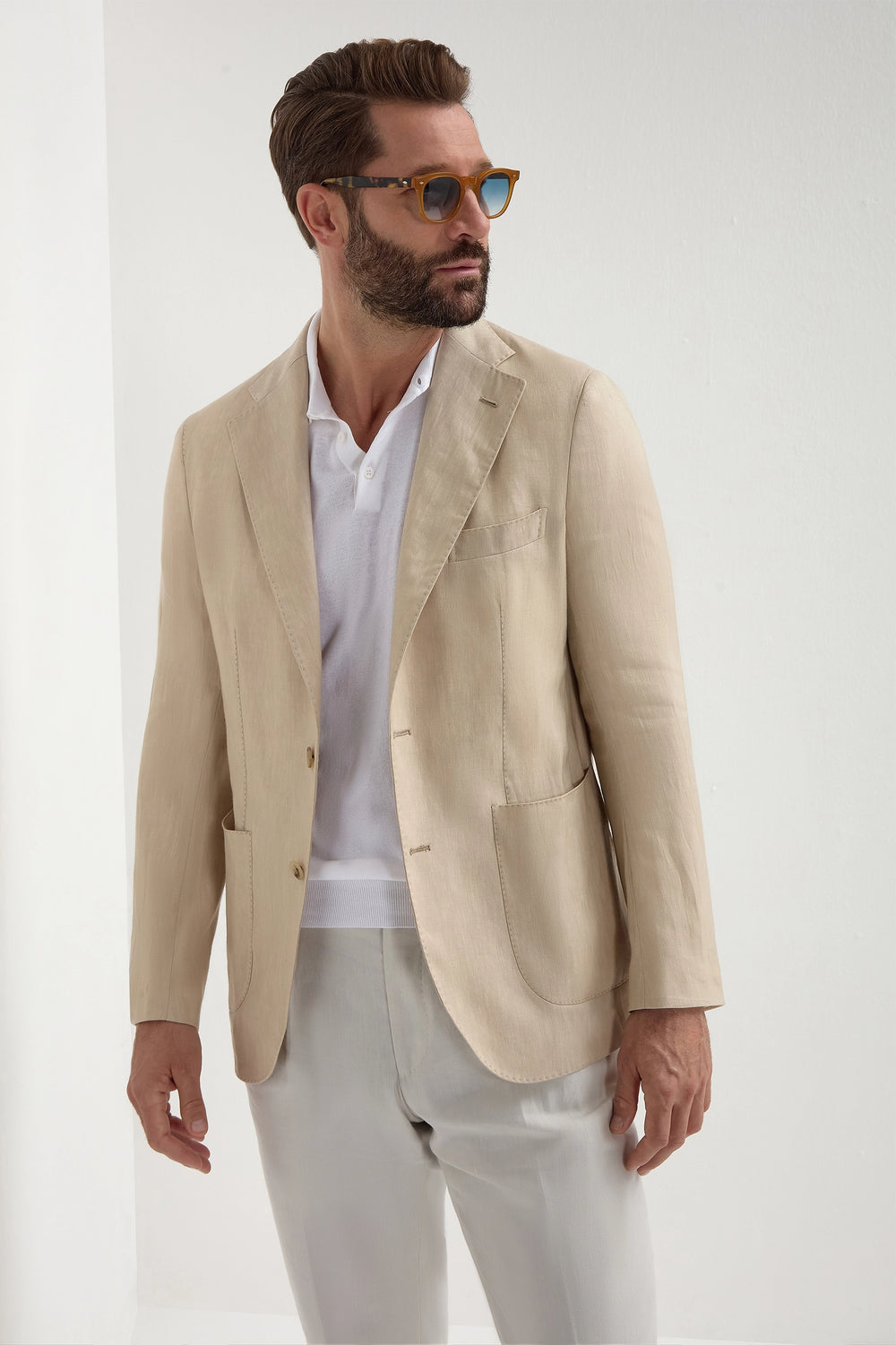 Sand Herringbone Pocket Square Sand Herringbone Pocket Square