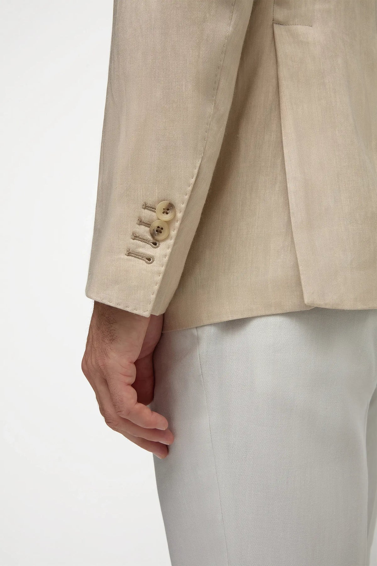 Veste en chevrons sable - Made in Italy